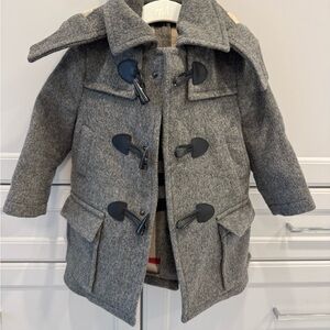 Burberry Gray Kids Pea Coat